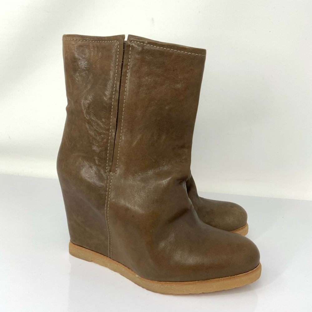 Stuart Weitzman Bootscout Hidden-Wedge Booties. - image 3